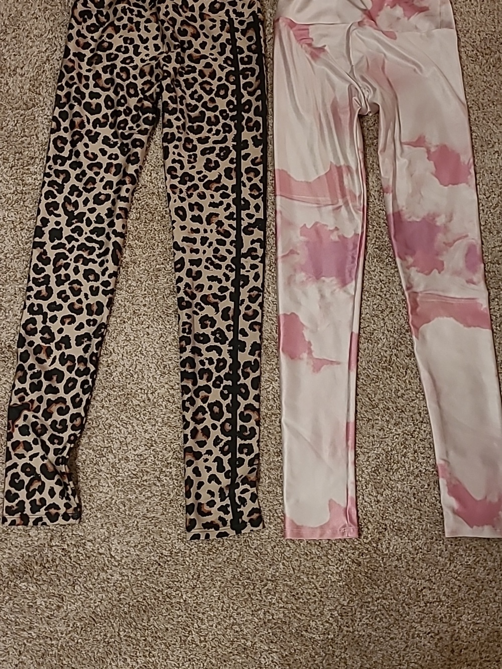 Goldsheep Women's Leopard Print Leggings & PINK varigated
